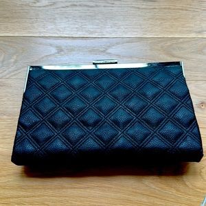 Rachel Roy Black Quilted Clutch